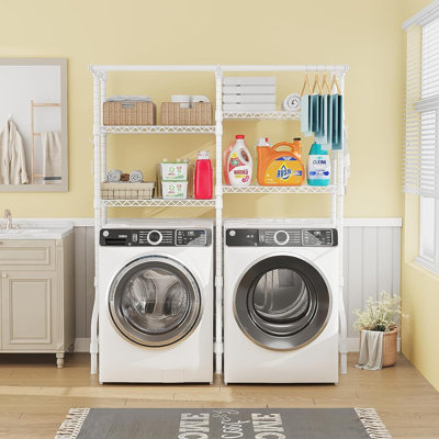 Étagères de rangement à 4 niveaux pour laveuse et sécheuse