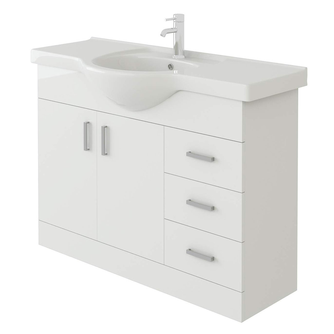 VeeBath Desire Mars 1050 Unit and basin - White