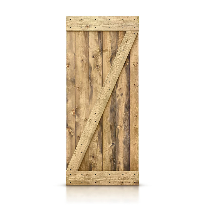 Porte de grange en bois lambrissé, Chêne vieilli, 24 po x 84 po