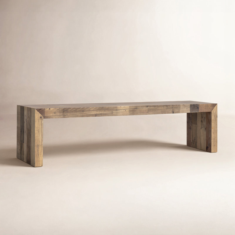 Banc en bois massif Adene, Brun, H 18 po x l 58 po x P 15 po