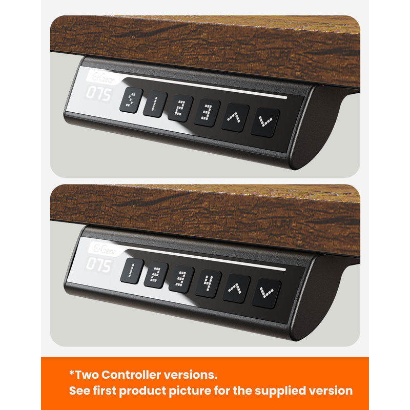 Commercial Use Height Adjustable Rectangular Standing Desk, Brown/Black, 118cm H x 120cm W x 60cm D