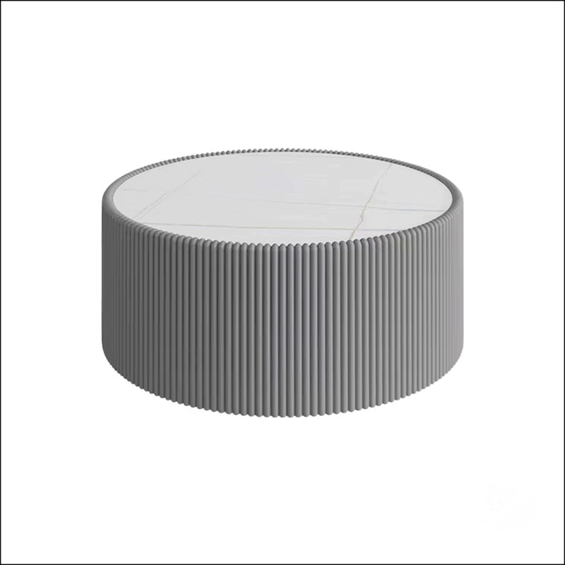 Dessus cylindrique en cuir clair ardoise, Gris