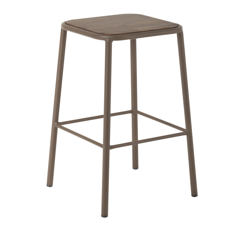 Angelou Steel Outdoor Stool, Chocolate