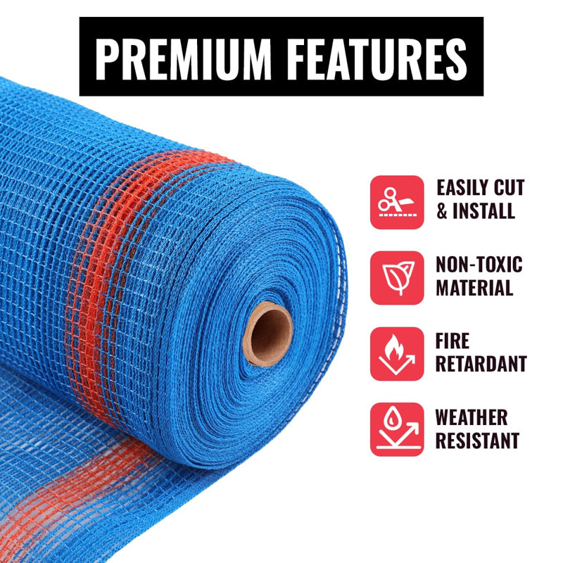 10ft. X ft.200 Heavy Duty Safety Debris Netting Rolls - Fire Retardant,1/16” Mesh roll., 50" H x 4" W x 0.0625" D