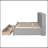 Bed With Side Bookcase, Drawers