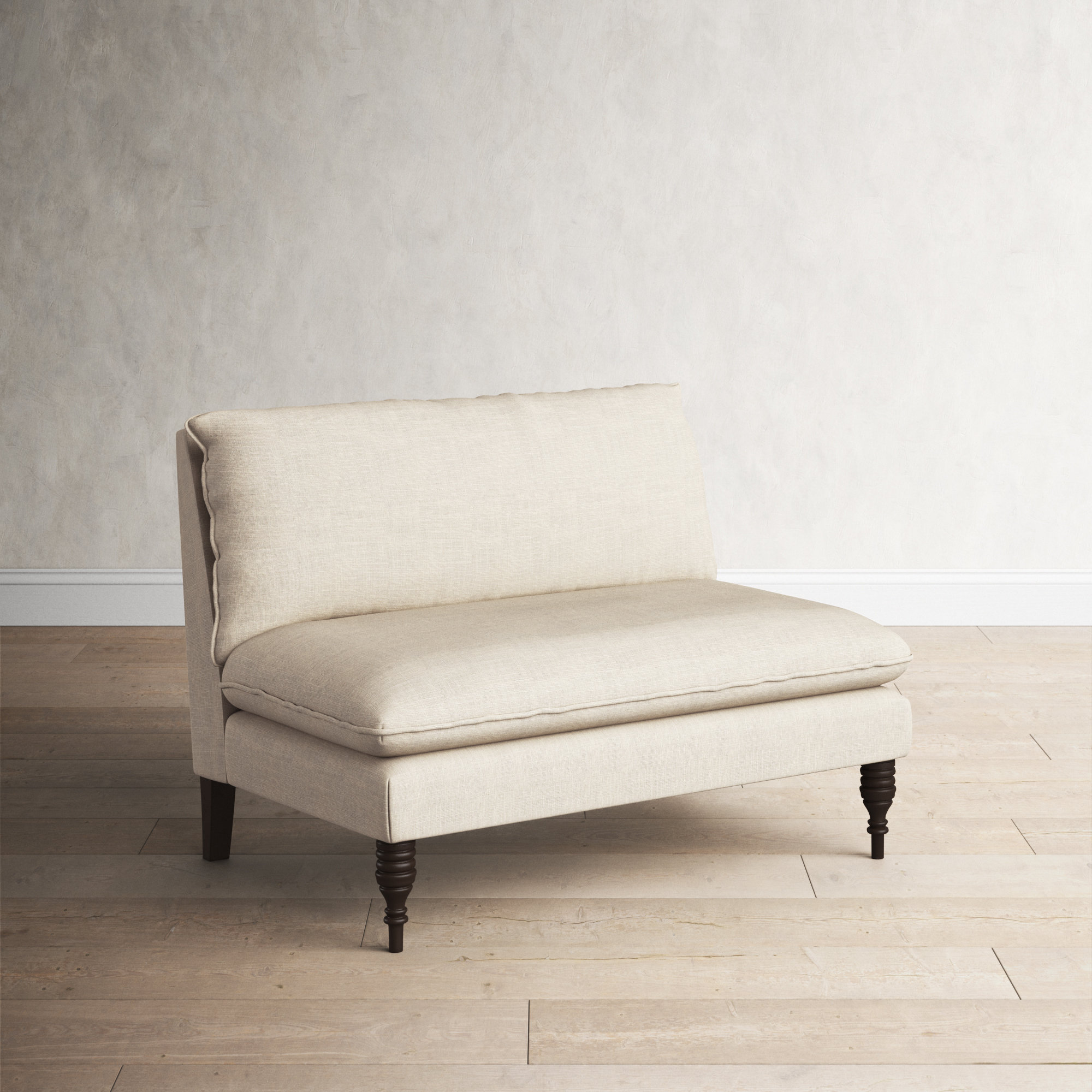 Varick 47'' Upholstered Settee, Classic Talc Linen