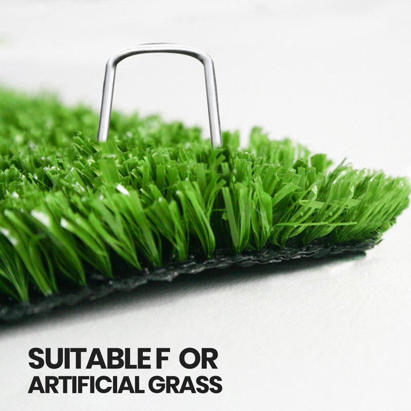  Pack of 100 U-Shaped Garden Pegs for Weed Control Membrane, Ground Pegs for Securing Lawn, Artificial Grass, Matting, and Netting - Staples and Pins