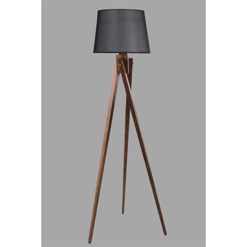 Lampe trépied 63 po Chudleigh, Noir, Noyers