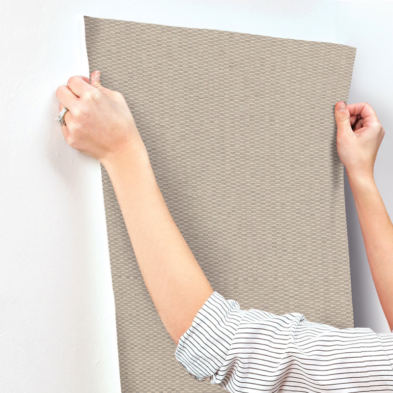 Plaid Wallpaper Roll, Putty