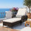 Outdoor Metal Chaise Lounge , Cushion Included