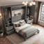 Lit escamotable complet avec garde-robe, tiroirs et tablettes-1185026949