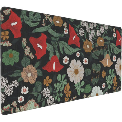 Colorful Mouse Pad 31.5" x 15.7" Large Anti-Slip Stitched Edges Desk Mat for Women, Home Office Computer Keyboard Desk Pad Mat Cute Aesthetic Office