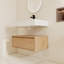 Ensemble de meuble-lavabo mural simple 30 po avec lavabo en résine et 1 tiroir
