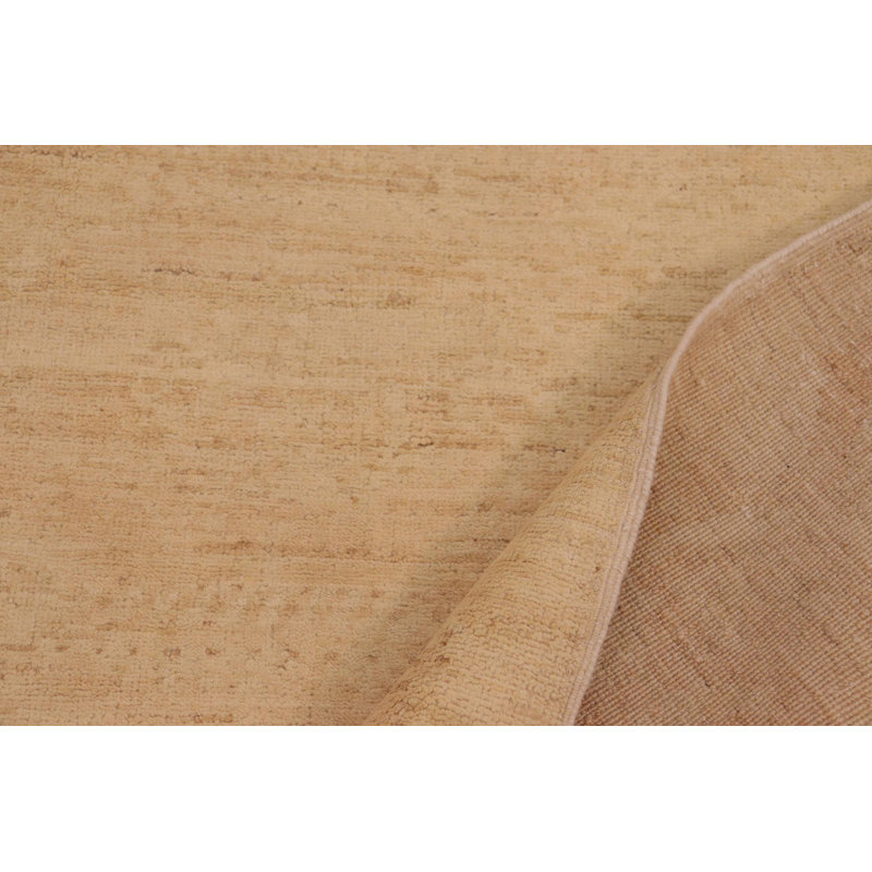 Tapis brun clair en laine noué à la main de couleur unie 9 pi 11 po x 13 pi 8 po Baccio