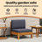 vidaXL Patio Middle Chair, Drak Gray Cushions, Solid Acacia Wood, Weather-Resistant, Outdoor Furniture, Ideal for Gardens, Patios and Balconies-343080204