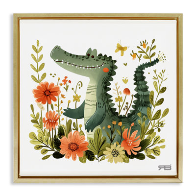 «Floral Happy Alligator», art mural encadré par Roozbeh Bahramali