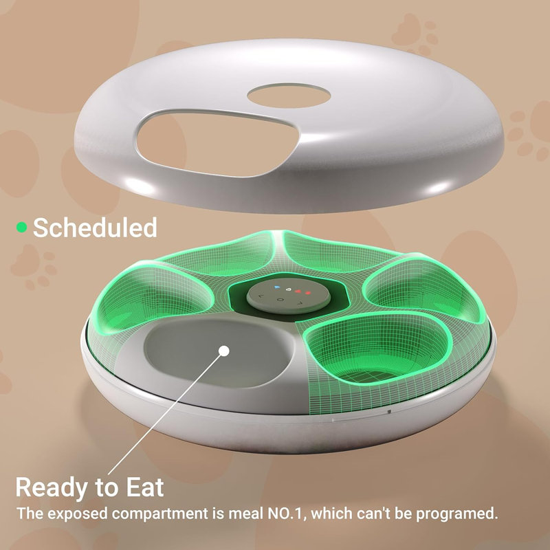 iPettie Donuts Frost WiFi Automatic Cat Food Dispenser with App Control(Only support 2.4GHz Wi-Fi)