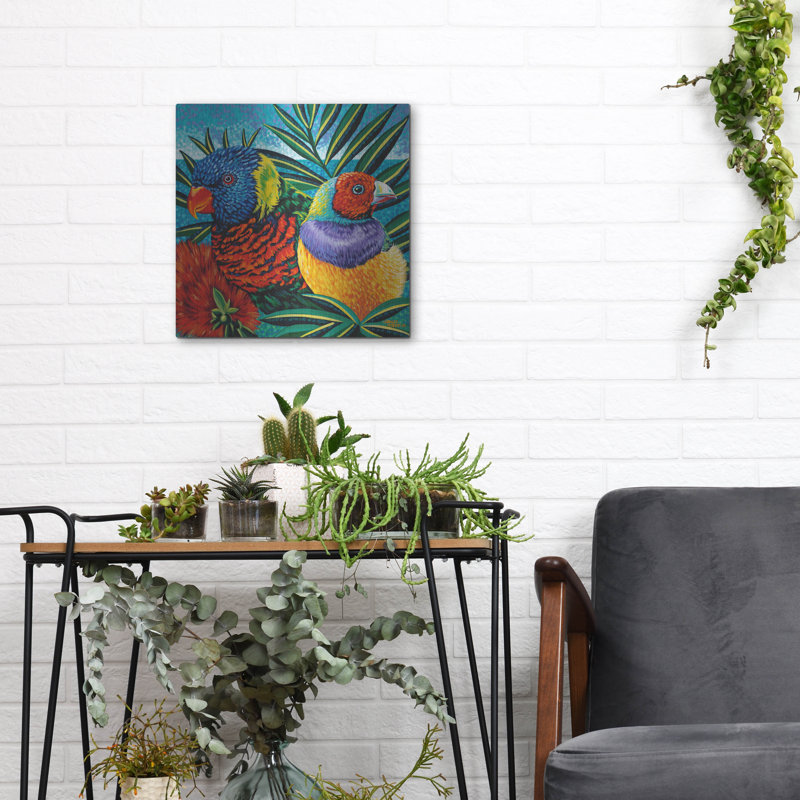 «Birds In Paradise II» par Carolee Vitaletti, H 12 po x l 12 po