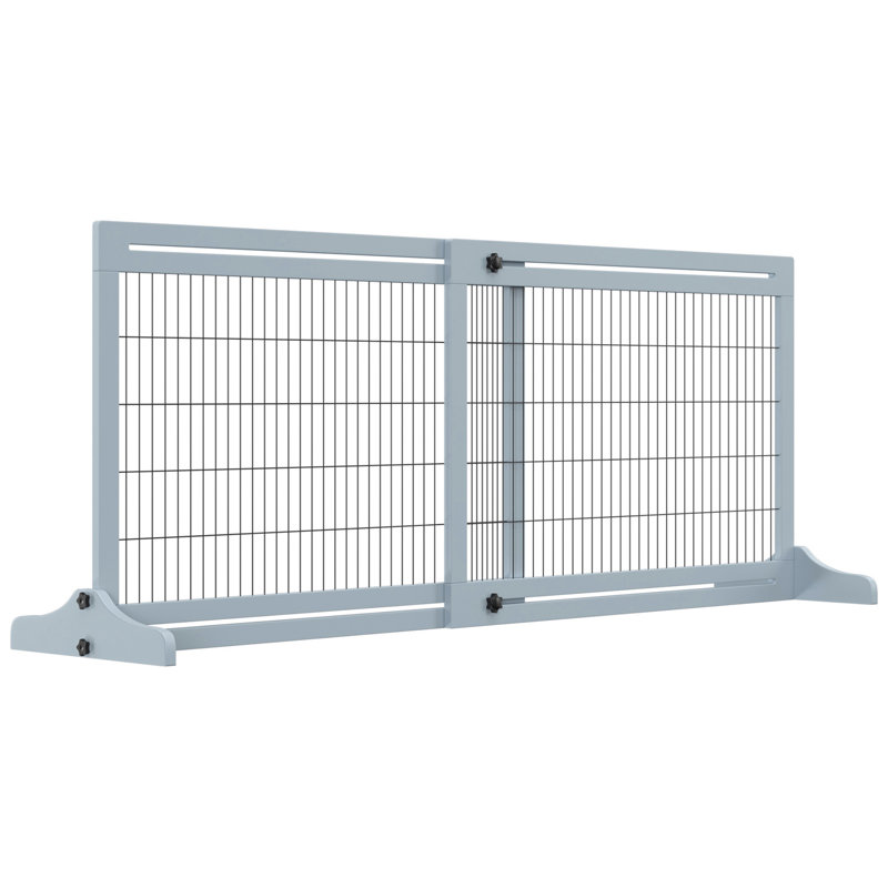 Barrière extra large réglable pour animaux de compagnie pour chiens et chats, idéale pour la maison et le couloir, bleu-gris