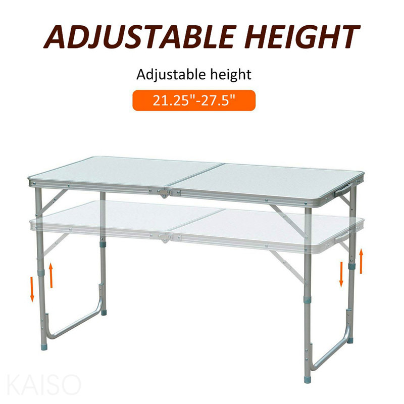 Table de camping pliante portative en aluminium facile à nettoyer