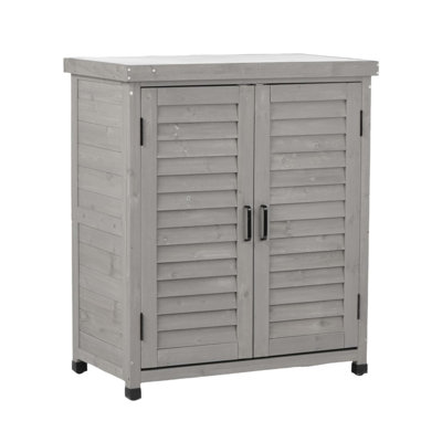 Banc de rempotage extérieur durable avec armoire de rangement et plateau en métal pour patio et jardin, idéal pour le jardinage organisé