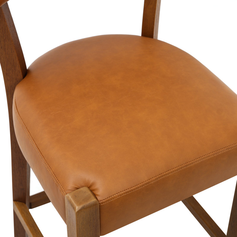 Tabouret de bar 26 po Mid-Century, Brun, 2