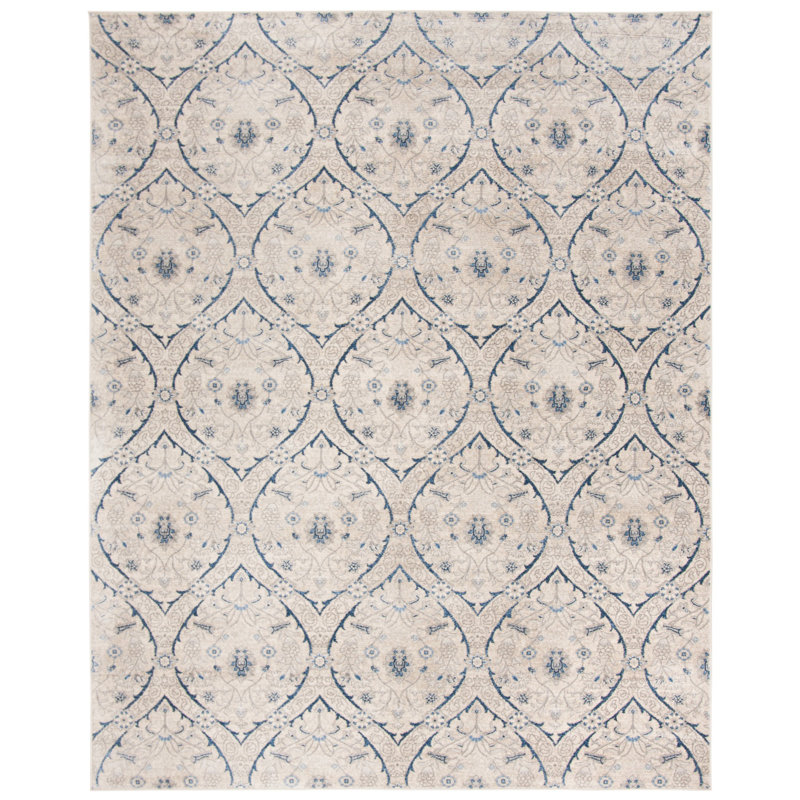 Avira Ikat Light Gray Area Rug, Rectangle 9' x 12'