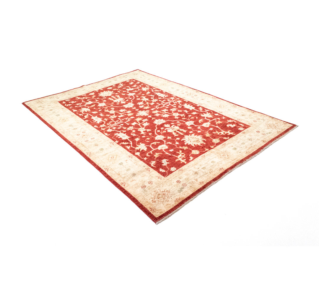 Cooke Handmade Flatweave Wool Red/Beige Rug