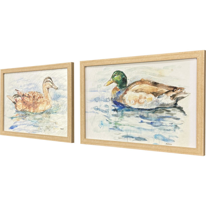 Water Duck Non-Glass Framed Art