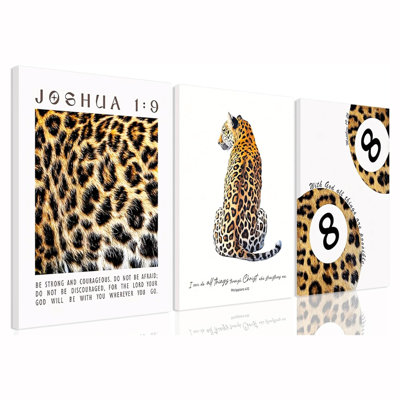 Trendy Leopard 3 Pcs Canvas Wall Art Funky Lucky 8 Ball Painting Picture Stylish Female Aesthetic Wall Decor Preppy Cheetah Poster Print Artwork For Girly Bedroom Apartment Dorm 12X16in Framed