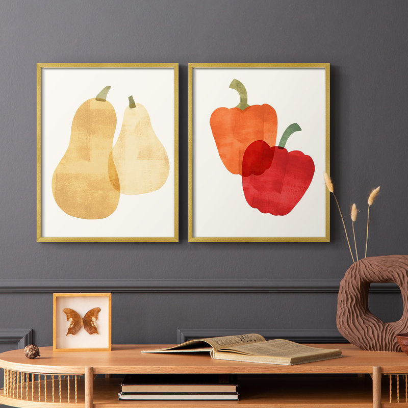 Organic Veg VI-Premium Framed Print -Ready to Hang - No Nails Required - No Nails Required, Gold, 11" H x 18" W