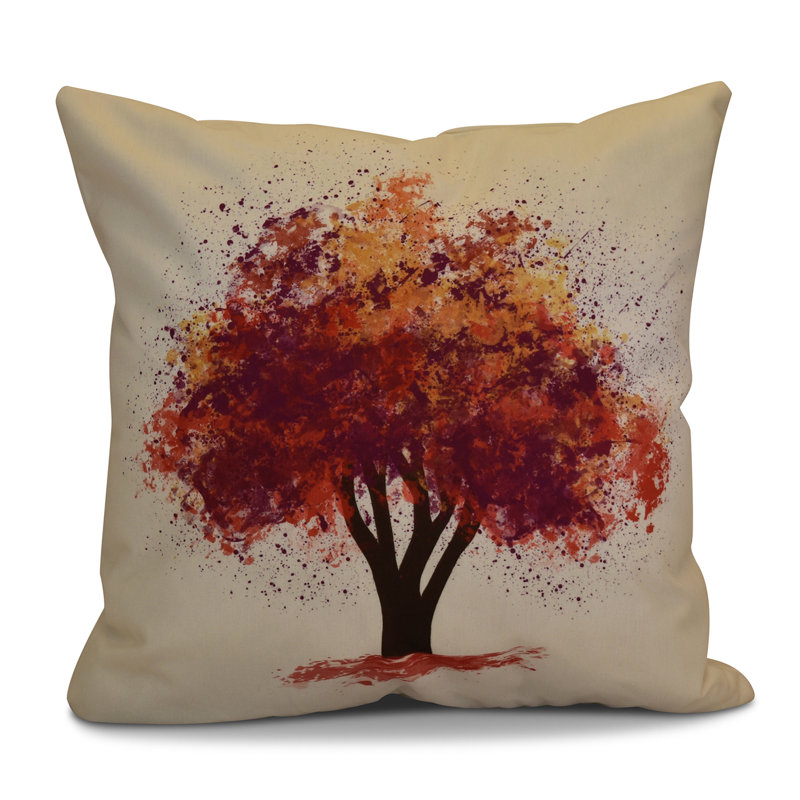 Flipping For Fall Outdoor Reversible Throw Pillow, 20" H x 20" W x 2" D, Purple