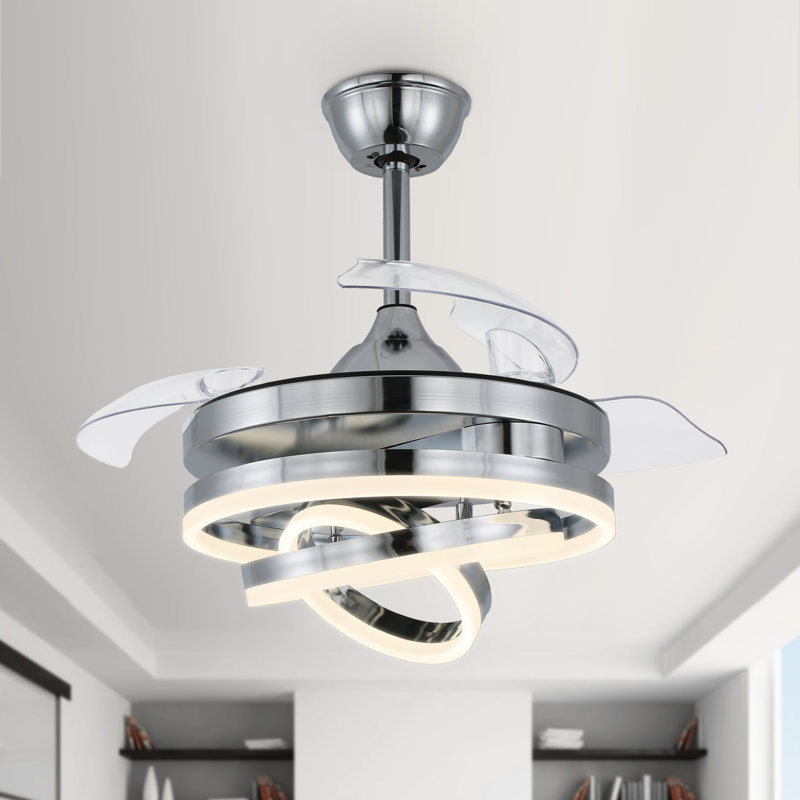 Ventilateur de plafond en métal Eucptus, Chrome