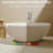 KISRAIS 65"x30" Matte White Solid Surface Freestanding Soaking Bathtub-116788122
