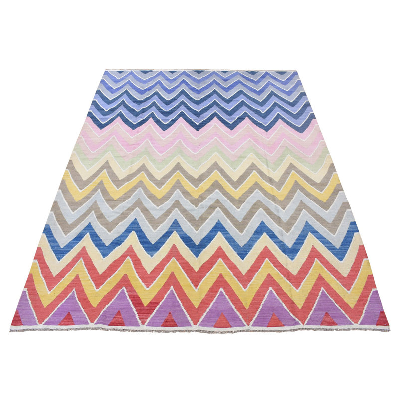 Tapis oriental en laine douce tissé à la main 8 pi x 10 pi de style kilim D396DE830FA0410F9322F0262CC20C7E