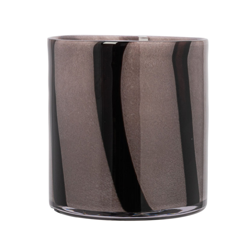 Matheus Glass Tabletop Votive Holder, 6.25" H x 6" W x 6" D, Grey