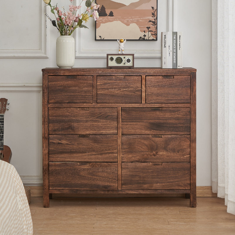 Armoire d'appoint en bois manufacturé brun massif