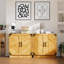 Armoire buffet 31,5 "avec rangement Farmhouse, bar à café moderne avec portes et tablette réglable, armoires de rangement pour le salon et la salle à manger
