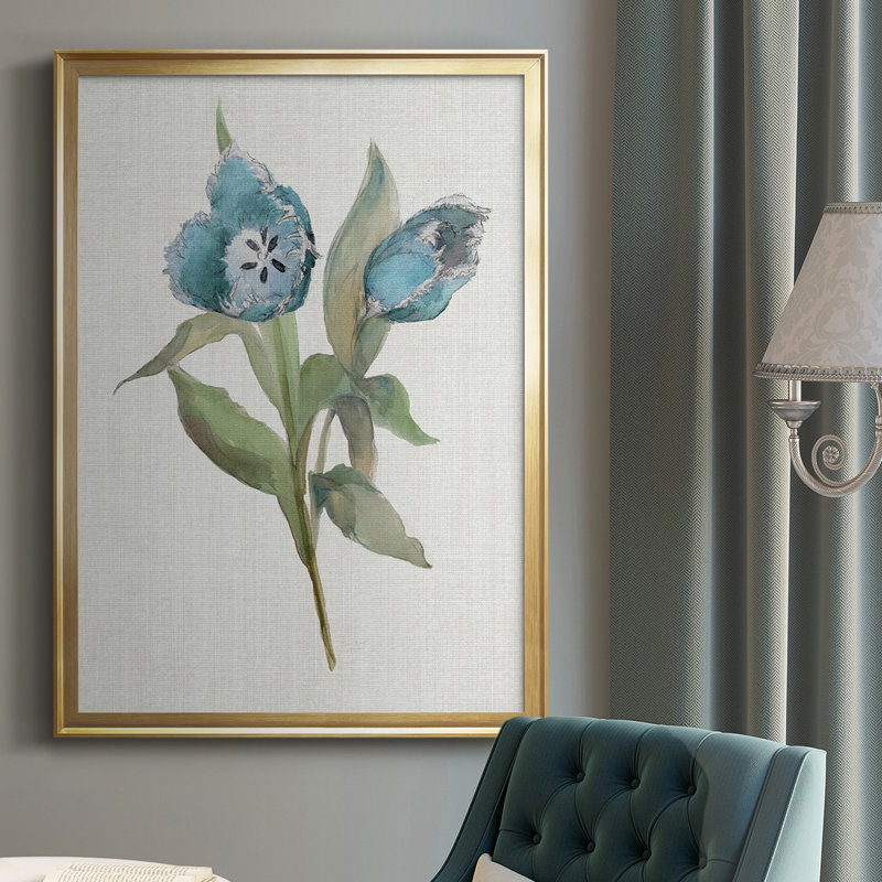 Blue Tulip Picks I Premium Print - prêt à accrocher, H 42,5 po x l 30,5 po x P 1 po, Or