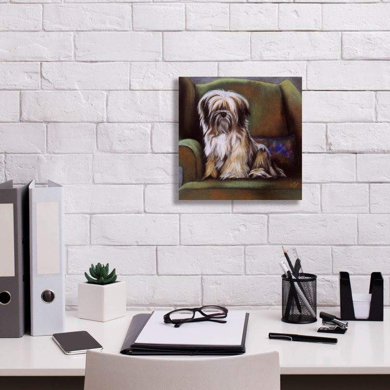 «Tibetan Terrier» par Barbara Keith, art mural sur toile, H 12 po x l 12 po x P 0,75 po
