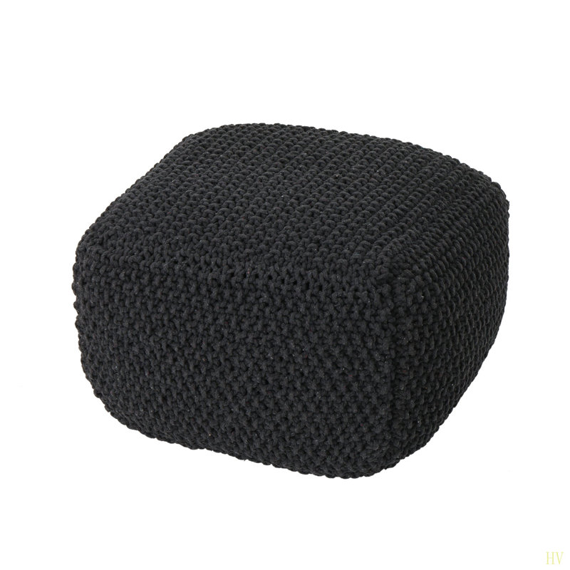 Pouf en coton Hollis, Gris
