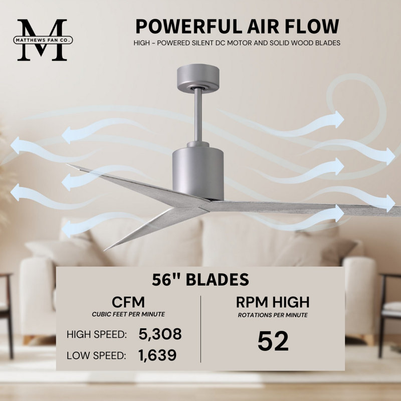 Eliza Outdoor Downrod Ceiling Fan, Barn Wood Tone, Brushed Nickel