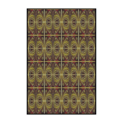 Tapis décoratif à motifs jaune/rouge