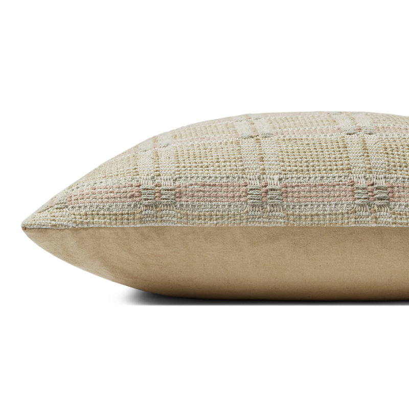 Ivory and Beige Textured Cotton Throw Pillow Set