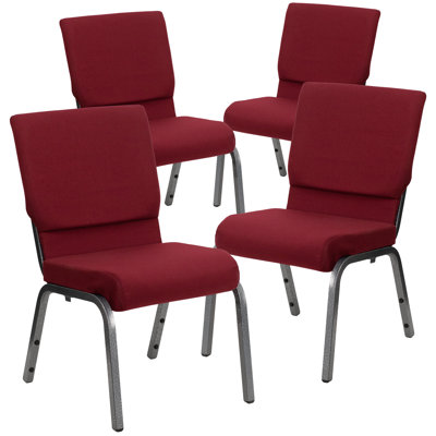 Rayleigh 18.5"W Dot Fabric Stacking Church Chair