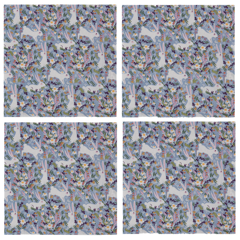  Bunny Meadows Printed Napkin Set/4