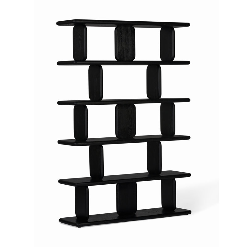 Magdalena 48'' W Solid Wood Shelving Unit, Charcoal