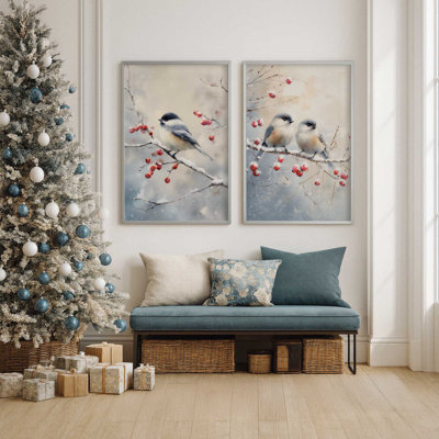 Winter Songbirds Set of 2 Art Prints