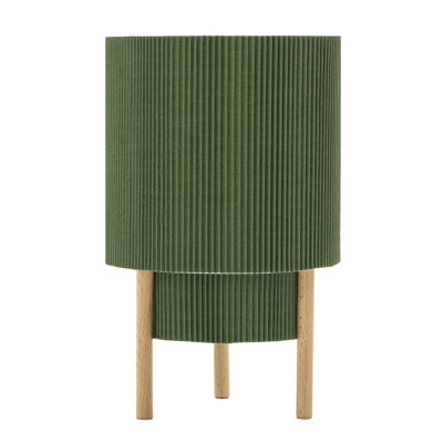 Lampe de table tambour moderne de 10 po avec abat-jour en tissu et base en bois, douille E12, interrupteur à intensité variable avec contrôle de la température de couleur, lampe décorative pour chambre à coucher, salon et hôtel
