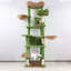 Arbre à chat 68 po à plusieurs niveaux avec poteau à griffer et hamac perchoir en sisal pour chat avec grande cage de refuge vert-117624093